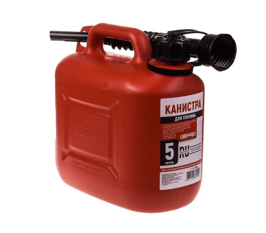 Канистра для бензина SKYWAY пластик 5л усиленная S02602006